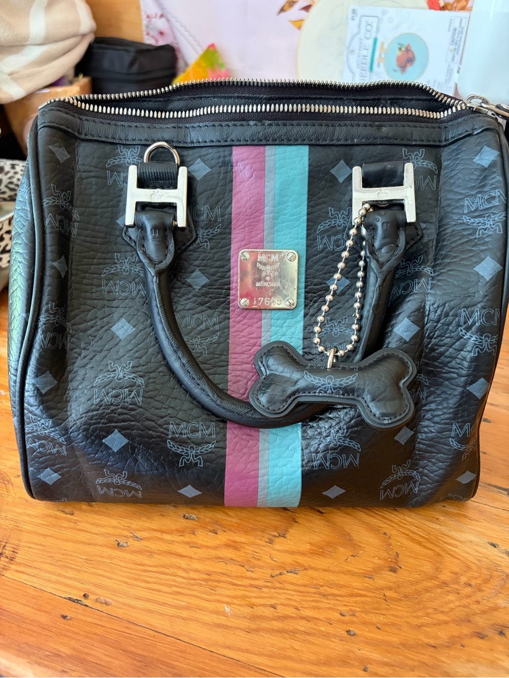MCM monogram satchel Rare